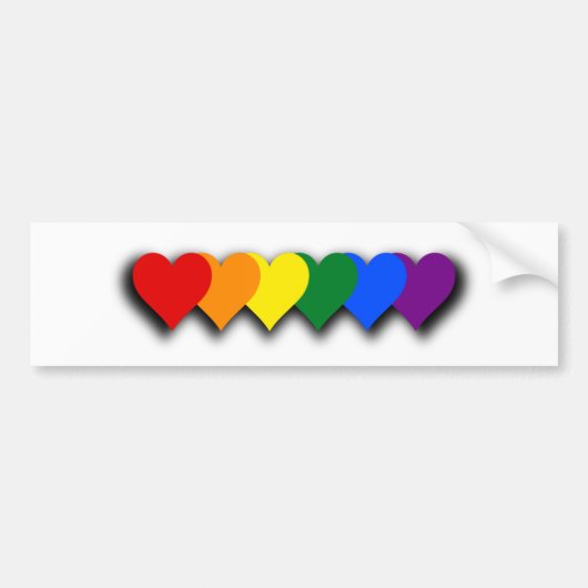 LGBT pride hearts Bumper Sticker バンパーステッカー (正面)