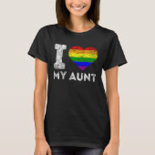 LGBT Pride I Love My Aunt Rainbow Flag Support Fam Tシャツ (正面)
