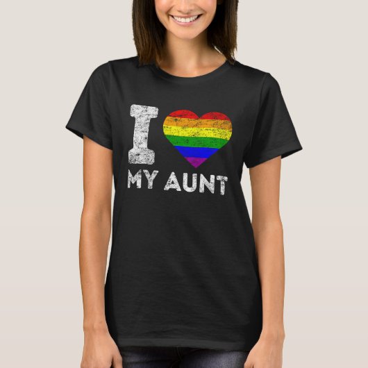 LGBT Pride I Love My Aunt Rainbow Flag Support Fam Tシャツ (正面)