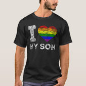 LGBT Pride I Love My Son Rainbow Flag Support Fami Tシャツ (正面)