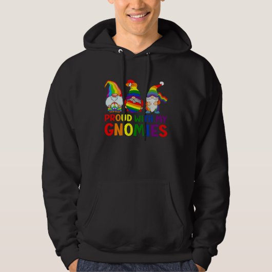 LGBT Pride LGBTQ Rainbow Gnomies  Proud with my Gn パーカ (正面)