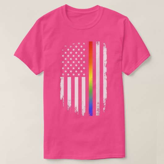 LGBT pride month support with rainbow US american Tシャツ (デザイン正面)