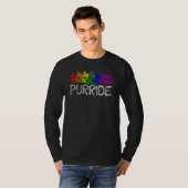 LGBT Pride Purride Rainbow Cat LGBTQ Support Kitte Tシャツ (正面フル)