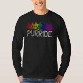 LGBT Pride Purride Rainbow Cat LGBTQ Support Kitte Tシャツ (正面)