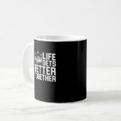 LGBT Pride Support Life Gets Better Together Inclu コーヒーマグカップ (正面左)