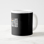 LGBT Pride Support Life Gets Better Together Inclu ジャンボコーヒーマグカップ (正面右)
