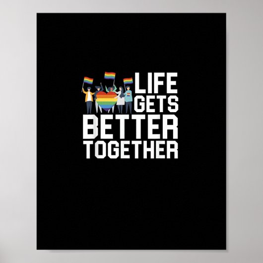 LGBT Pride Support Life Gets Better Together Inclu ポスター (正面)