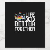 LGBT Pride Support Life Gets Better Together Inclu ワインラベル (シングルラベル)