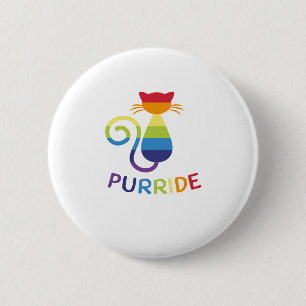 Lgbt Purrideの陽気なレズビアンのプライド猫のおもしろいなギフト 缶バッジ