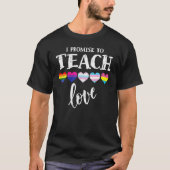 Lgbt Qを愛教えする約束プライド誇りを持ったAlly Te Tシャツ (正面)
