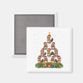 LGBT-QドッグポープリントゲイプライドレインボーハートメンズW マグネット (正面/裏面)