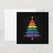 LGBT-Qプライドクリスマスツリーパジャマレインボーフラッグ シーズンカード (正面/裏面)
