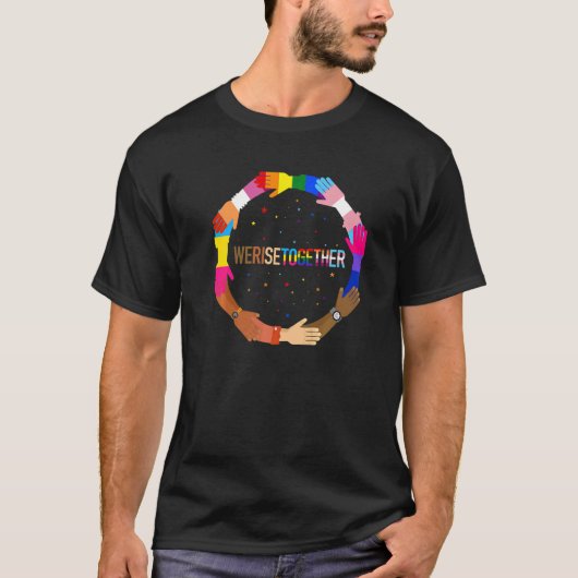 LGBT-Qプライド社会正義が平等に Tシャツ (正面)