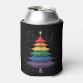 LGBT-Q プライド クリスマスツリー パジャマ レインボーフラッグ 缶クーラー (缶正面)