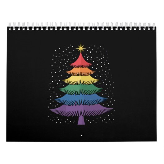 LGBT-Q Pride Christmas Tree Pajama Rainbow Flag カレンダー (カバー)
