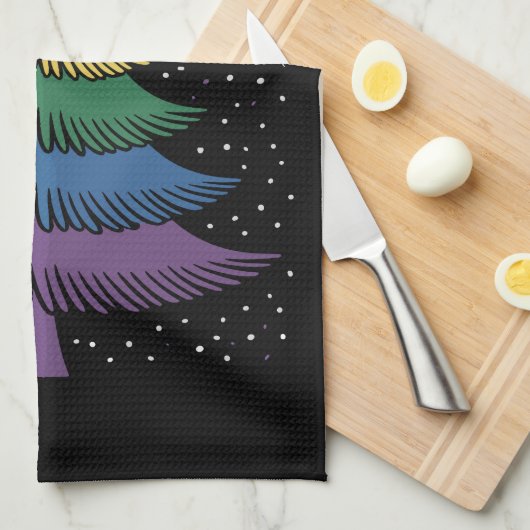 LGBT-Q Pride Christmas Tree Pajama Rainbow Flag キッチンタオル (四つ折り)