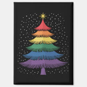 LGBT-Q Pride Christmas Tree Pajama Rainbow Flag マグネット (正面)