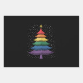 LGBT-Q Pride Christmas Tree Pajama Rainbow Flag ラッピングペーパーシート (正面)
