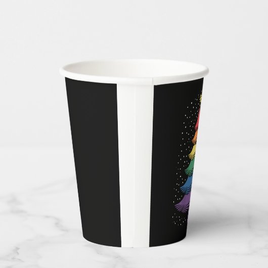 LGBT-Q Pride Christmas Tree Pajama Rainbow Flag 紙コップ (右)