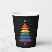 LGBT-Q Pride Christmas Tree Pajama Rainbow Flag 紙コップ (正面)