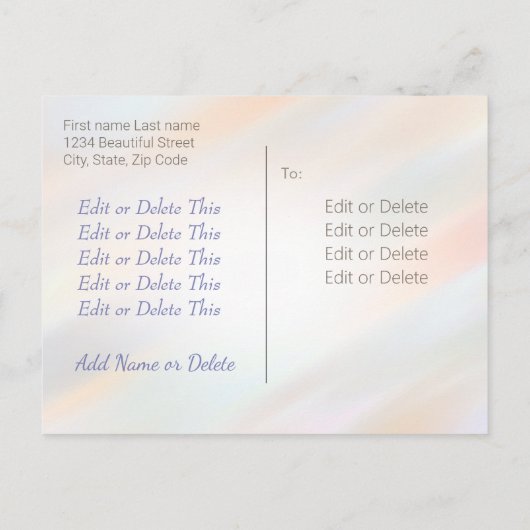 LGBT Rainbow Flagスクリプト独自のゲイパーティーの作成 インビテーションポストカード (裏面)