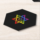 LGBT Rainbow Flag Star Of David Queer Israeli Gift ペーパーコースター (アングル)