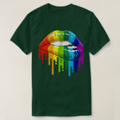 LGBT Rainbow Lip Gay Pride  Tシャツ (デザイン正面)