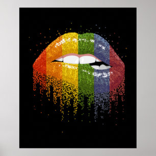 LGBT Rainbow Lipsプライド-ゲイ、同性愛、レズビアン ポスター