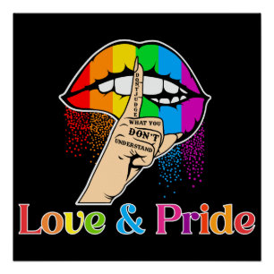Lgbt Rainbow Lips,愛とプライドLgbt ポスター