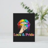 Lgbt Rainbow Lips，愛とプライドLgbt ポストカード (スタンド正面)