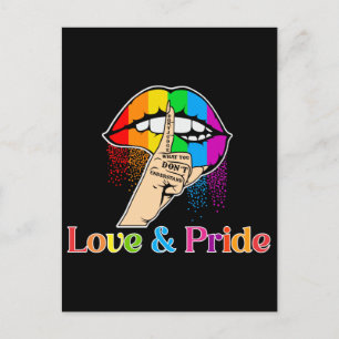 Lgbt Rainbow Lips，愛とプライドLgbt ポストカード