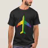 LGBT Rainbow Pride Jet Airplane  Tシャツ (正面)