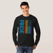 LGBT Rainbow Pride US American Flag Patriotic Coup Tシャツ (正面フル)