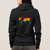 LGBT rainbow pride world map  パーカ (裏面)