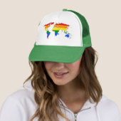 LGBT rainbow pride world map Hat キャップ (インサイチュ)