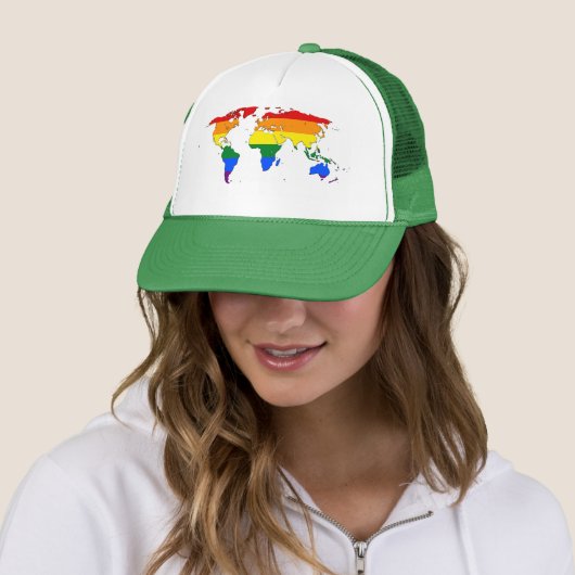 LGBT rainbow pride world map Hat キャップ (インサイチュ)