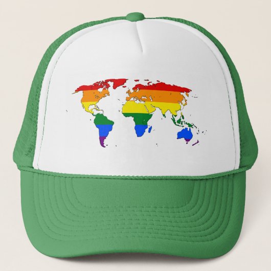 LGBT rainbow pride world map Hat キャップ (正面)