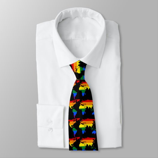LGBT Rainbow World Map Neck Tie ネクタイ (タイ)