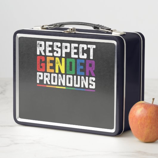 LGBT Respectジェンダー代名詞ゲイレズビアントランス メタルランチボックス (インサイチュ)