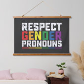 LGBT Respectジェンダー代名詞ゲイレズビアントランス 吊り下げ型タペストリー (寝室)