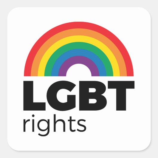 LGBT Rights Rainbow スクエアシール (正面)