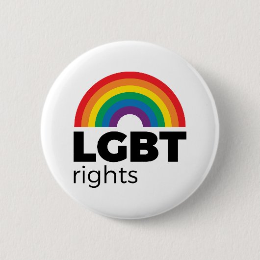 LGBT Rights Rainbow 缶バッジ (正面)