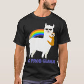 LGBT Sloth Riding Llama Rainbow Alpaca No Prob Tシャツ (正面)