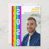 LGBT Student rainbow Pride Graduation Photo 招待状 (正面)