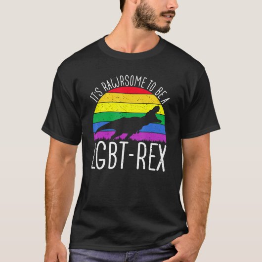 Lgbt - Tレックスゲイプライドレズビアンサンセット1 Tシャツ (正面)