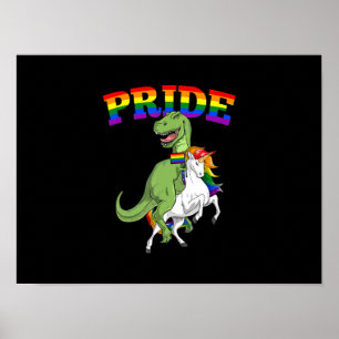 Lgbt TレックスユニコーンゲイプライドレインボーLgbt ポスター