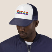 LGBT Texas Rainbow text Hat キャップ (インサイチュ)