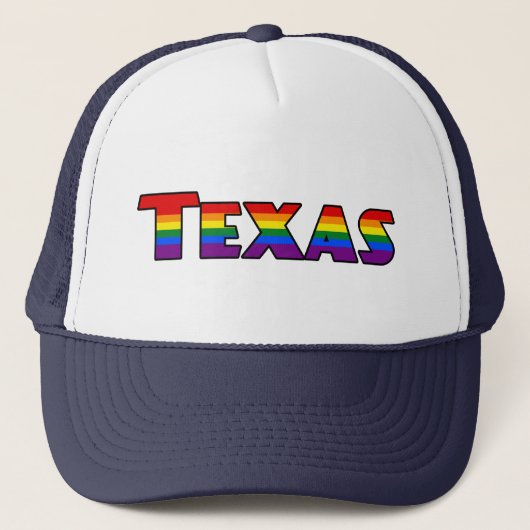 LGBT Texas Rainbow text Hat キャップ (正面)
