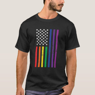 LGBT USA国旗USアメリカレズビアン衣装トランスガール Tシャツ