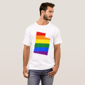 LGBT Utah，米国の州旗の地図Tシャツ Tシャツ (正面フル)